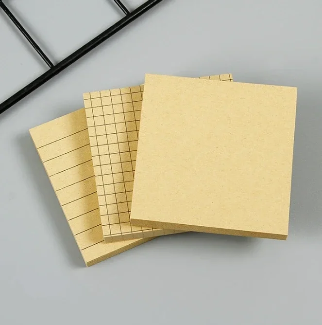 Kraft Lined Sticky Notes Self-Adhesive Stick Memo Pads Eye Protection Paper Multiple Designs Posted It Office School Supplies
