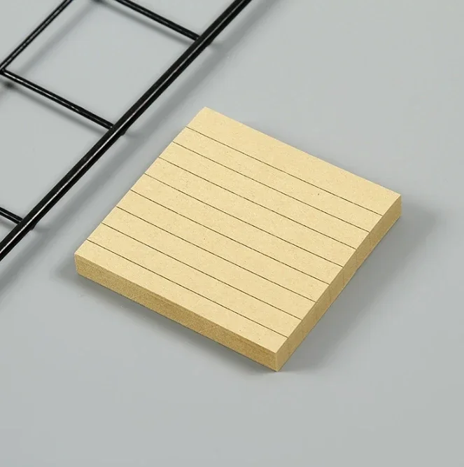 Kraft Lined Sticky Notes Self-Adhesive Stick Memo Pads Eye Protection Paper Multiple Designs Posted It Office School Supplies