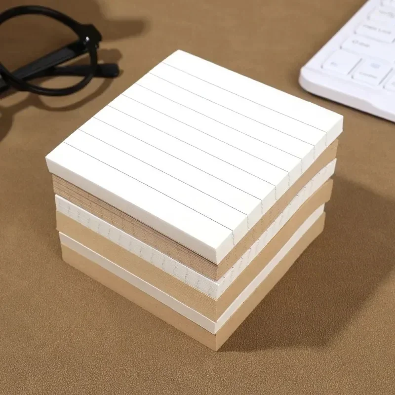 Kraft Lined Sticky Notes Self-Adhesive Stick Memo Pads Eye Protection Paper Multiple Designs Posted It Office School Supplies