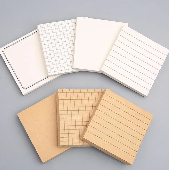 Kraft Lined Sticky Notes Self-Adhesive Stick Memo Pads Eye Protection Paper Multiple Designs Posted It Office School Supplies