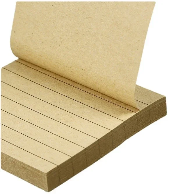 Kraft Lined Sticky Notes Self-Adhesive Stick Memo Pads Eye Protection Paper Multiple Designs Posted It Office School Supplies
