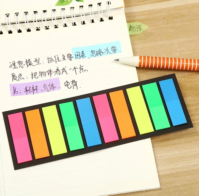 200 sheets Posted it Transparent Sticky Note Notebook Memo Pad Clear Sticky Notes Index Tabs Bookmark Stationery Office Supplies