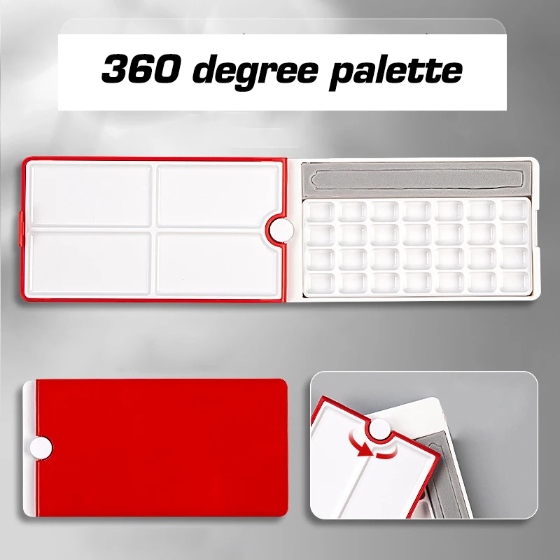 Dainayw Watercolor Box 28 Grid Portable Watercolor Palette Travel Painting Sketch Moisturizing Box Paint Box Art Supplies