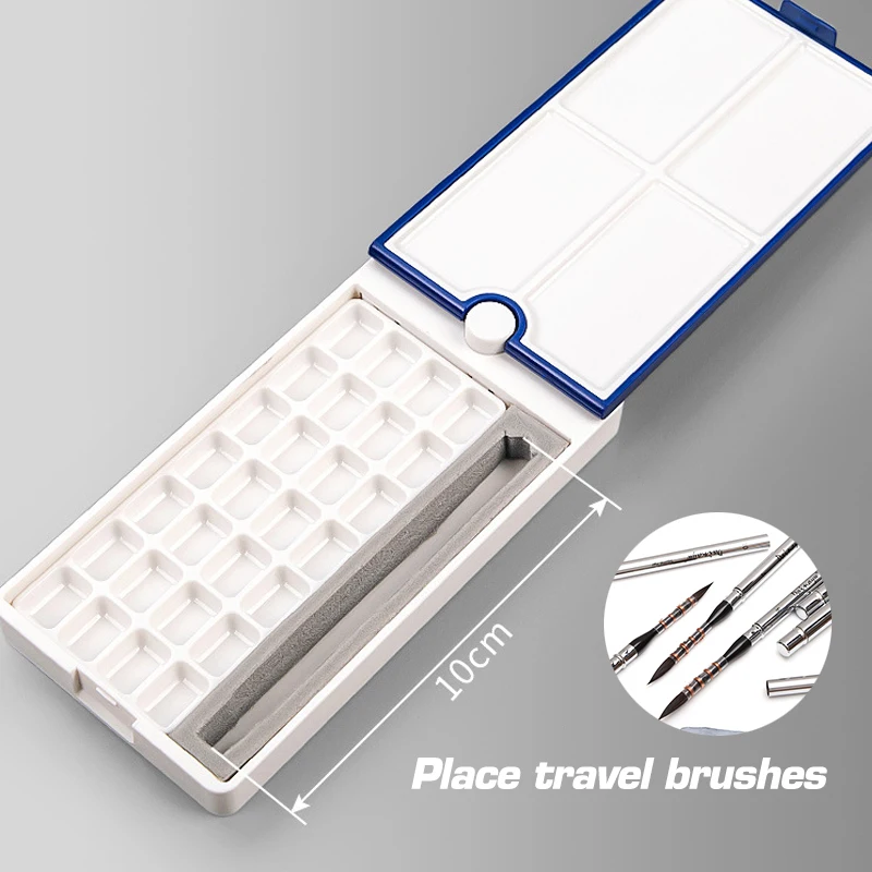 Dainayw Watercolor Box 28 Grid Portable Watercolor Palette Travel Painting Sketch Moisturizing Box Paint Box Art Supplies
