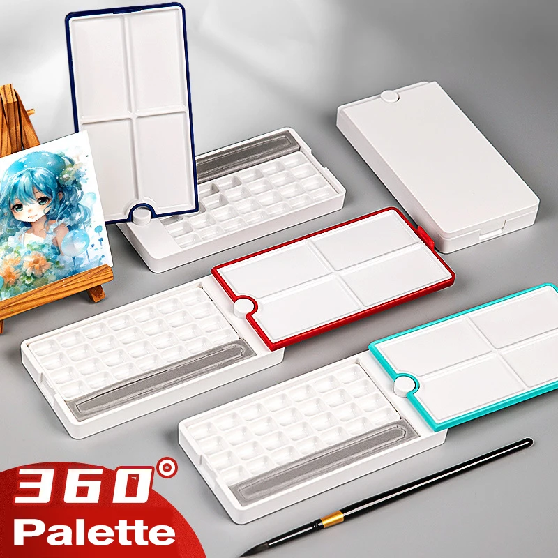 Dainayw Watercolor Box 28 Grid Portable Watercolor Palette Travel Painting Sketch Moisturizing Box Paint Box Art Supplies