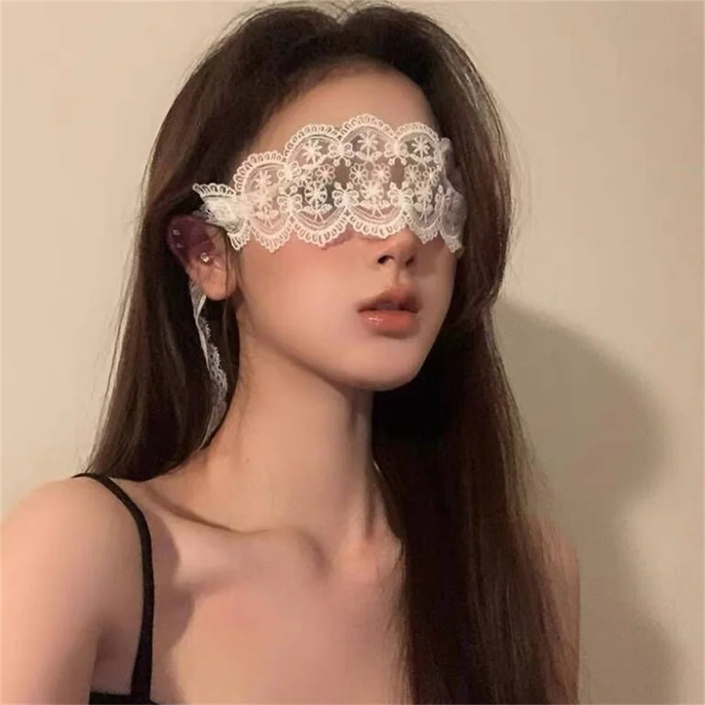 Lace Black Eye Mask For Female Women Prom Sexy Eye Cover Hollow Out Blindfolded Patch Cosplay Costumes Accessories Bandage Strap