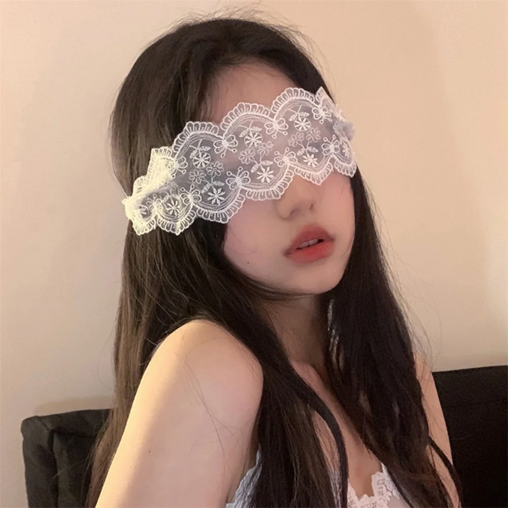 Lace Black Eye Mask For Female Women Prom Sexy Eye Cover Hollow Out Blindfolded Patch Cosplay Costumes Accessories Bandage Strap