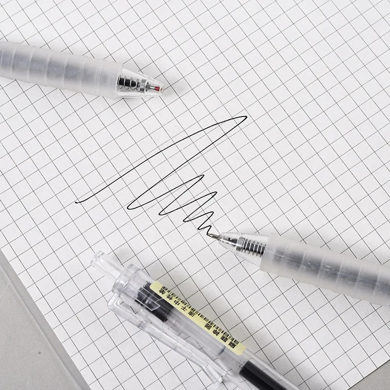 5 Pens 50 Refills Gel Ink Pen Set 0.5mm Black Ink Retractable Transparent Design Soft Grip Smooth Writing Office School Supplies