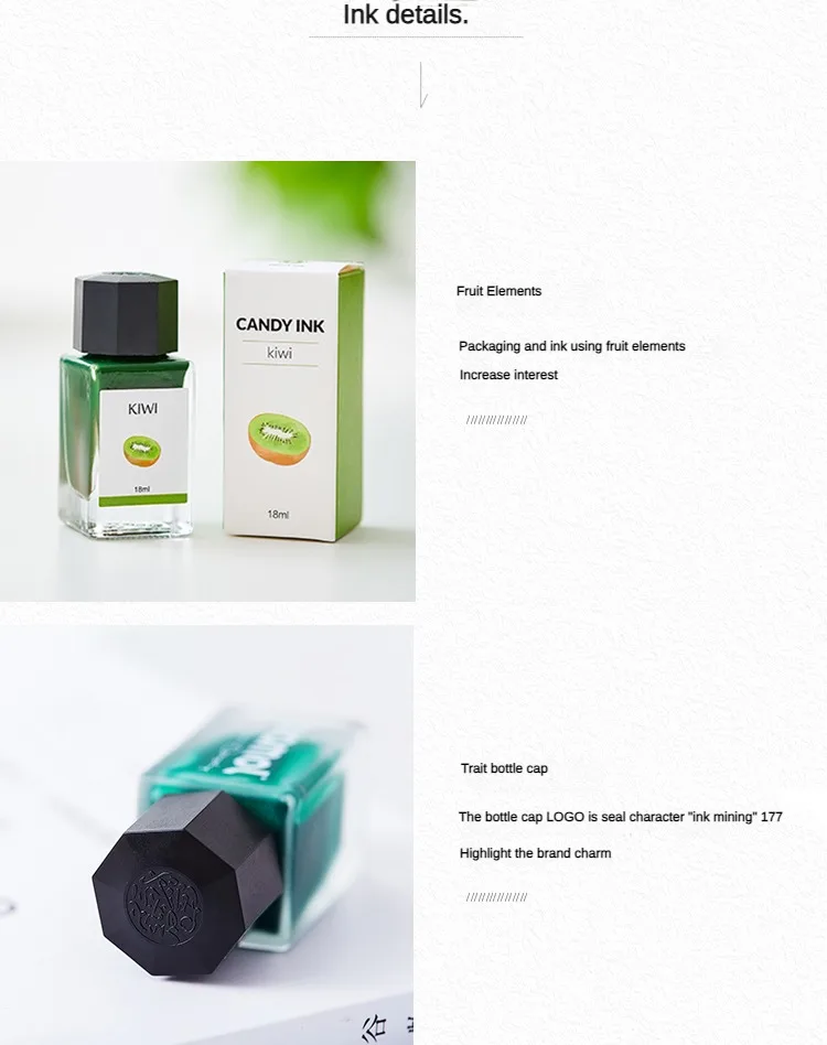 Tramol 30 Colors 18ml Color Ink Cartridge Refill Fountain Pen Glass Bottled Ink Supplies Office School Stationery PK JINHAO