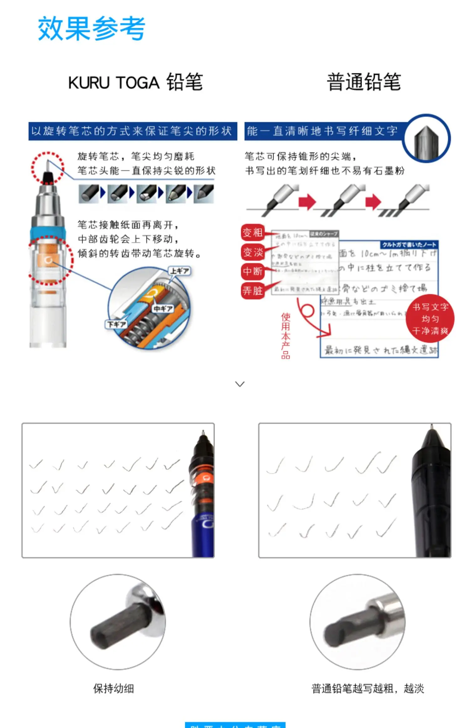 uni M5-452 Mechanical Pencil KURU TOGA Low Center Of Gravity Rotation ,0.5MM With HB/2B Lead Core Drawing Writing Stationery