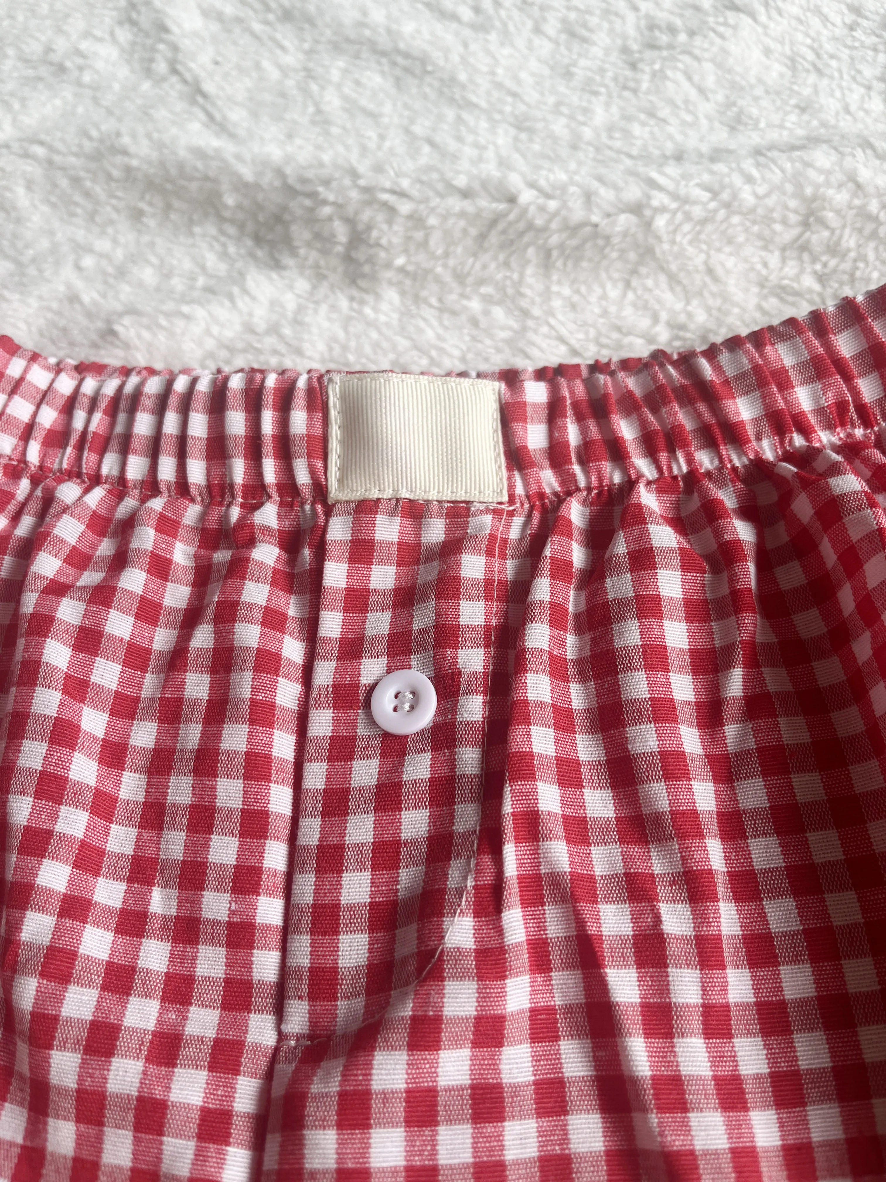 Gingham Boxer Shorts for Women Teen-girls Cute Red Gingham Check Pajamas Shorts Sleep Lounge Shorts Summer Outfit