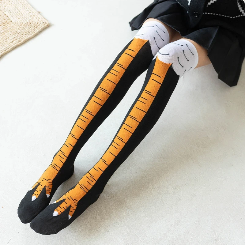 Funny Chicken Paw Stocking Over-knee 50/70CM Pressure Long Stocking for Women Personalized Realistic Chicken Feet Sports Socks #