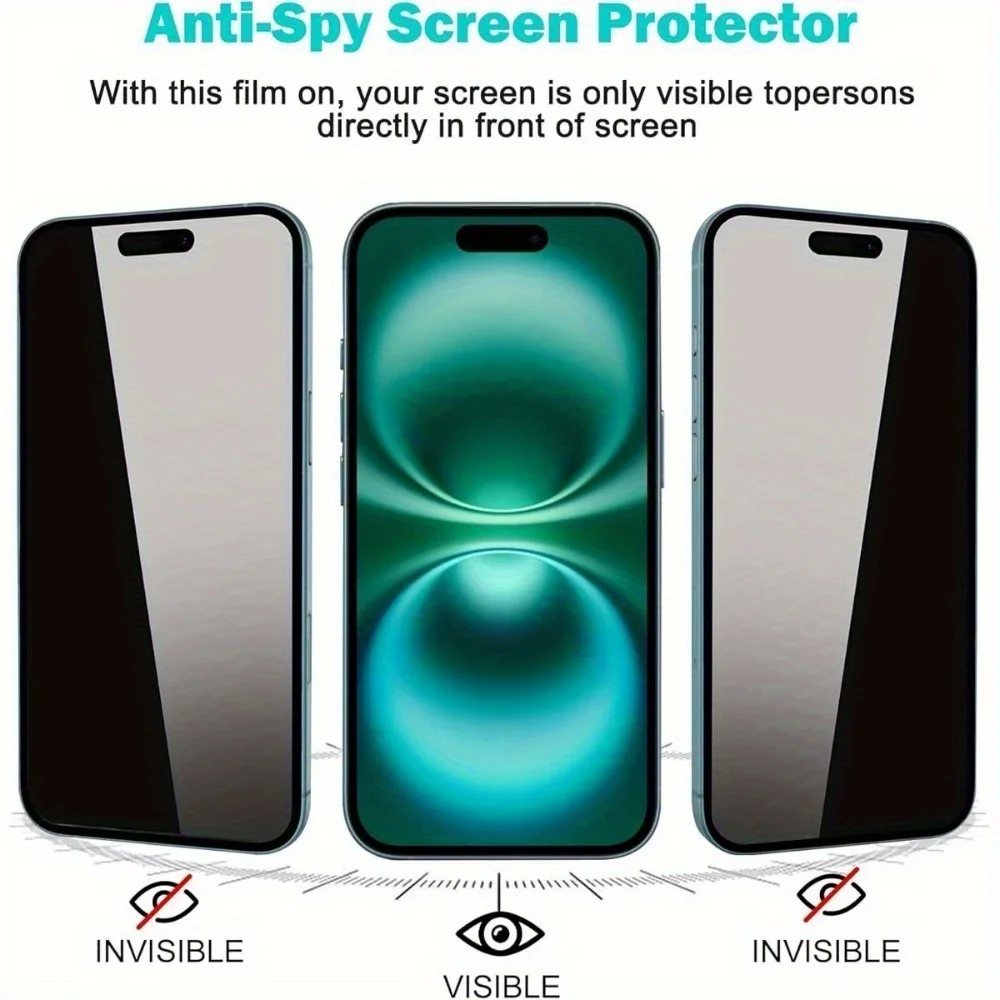Privacy Screen Protector For iPhone 17 Pro Max 18 Pro 16 15 11 12 13 14 16e Anti-Spy Tempered Glass iPhone 16 Plus 12 Mini XS XR