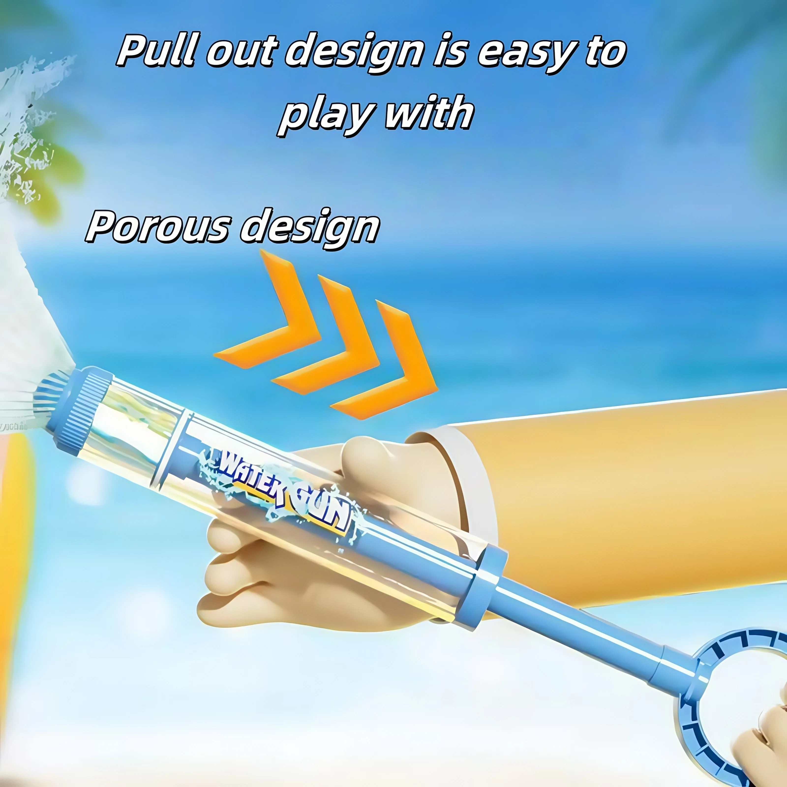 Water Gun, Water God Tool Beach Small Water Spray Pulling Water Gun Children Drifting Play Gift Toy