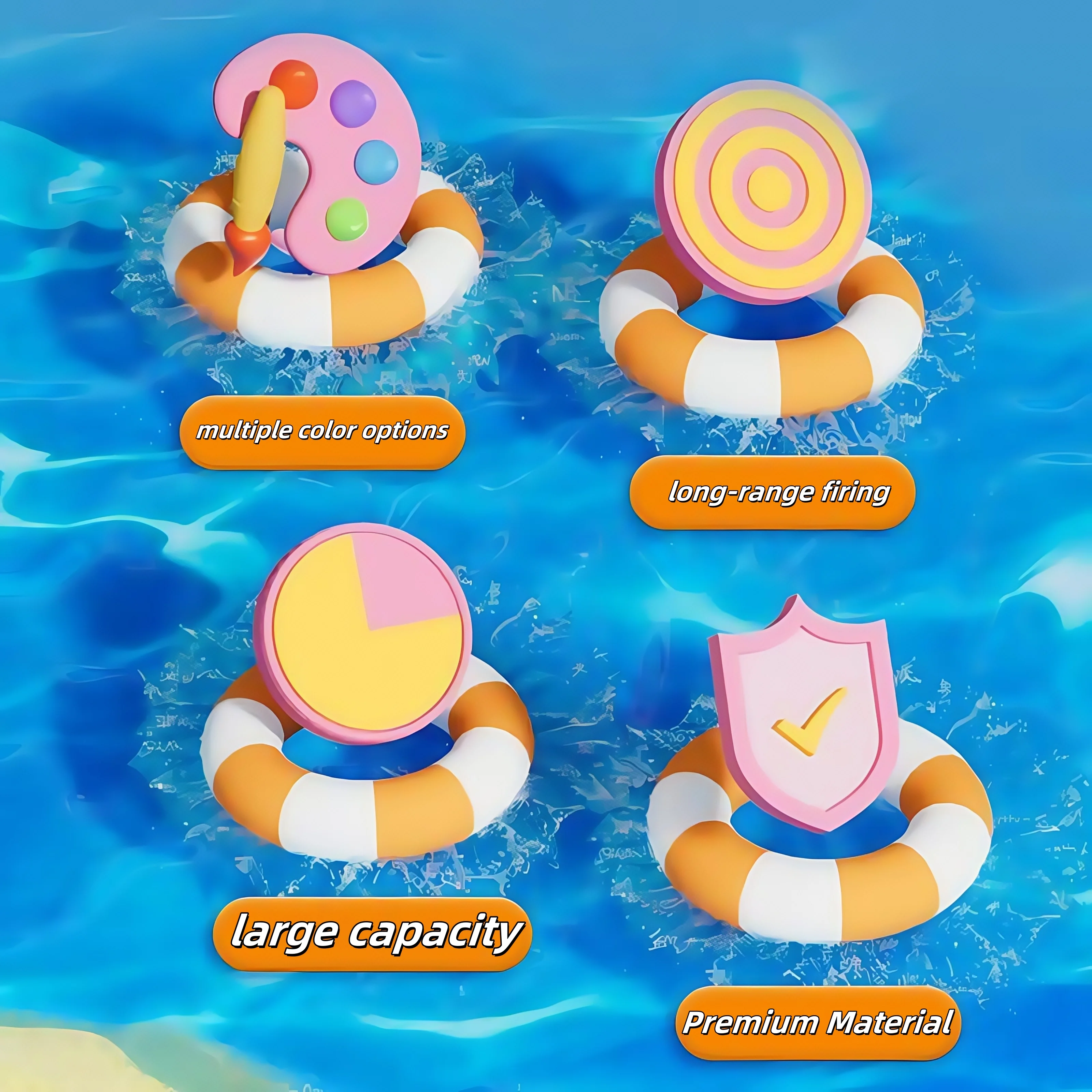 Water Gun, Water God Tool Beach Small Water Spray Pulling Water Gun Children Drifting Play Gift Toy