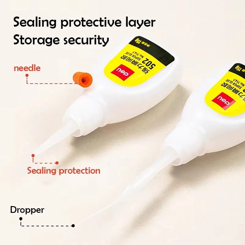 Deli 502 Super Glue Professional Strong Fast Instant Adhesive Cyanoacrylate Hardware Metal Cars Wood Craft Hobby Seconds Bond