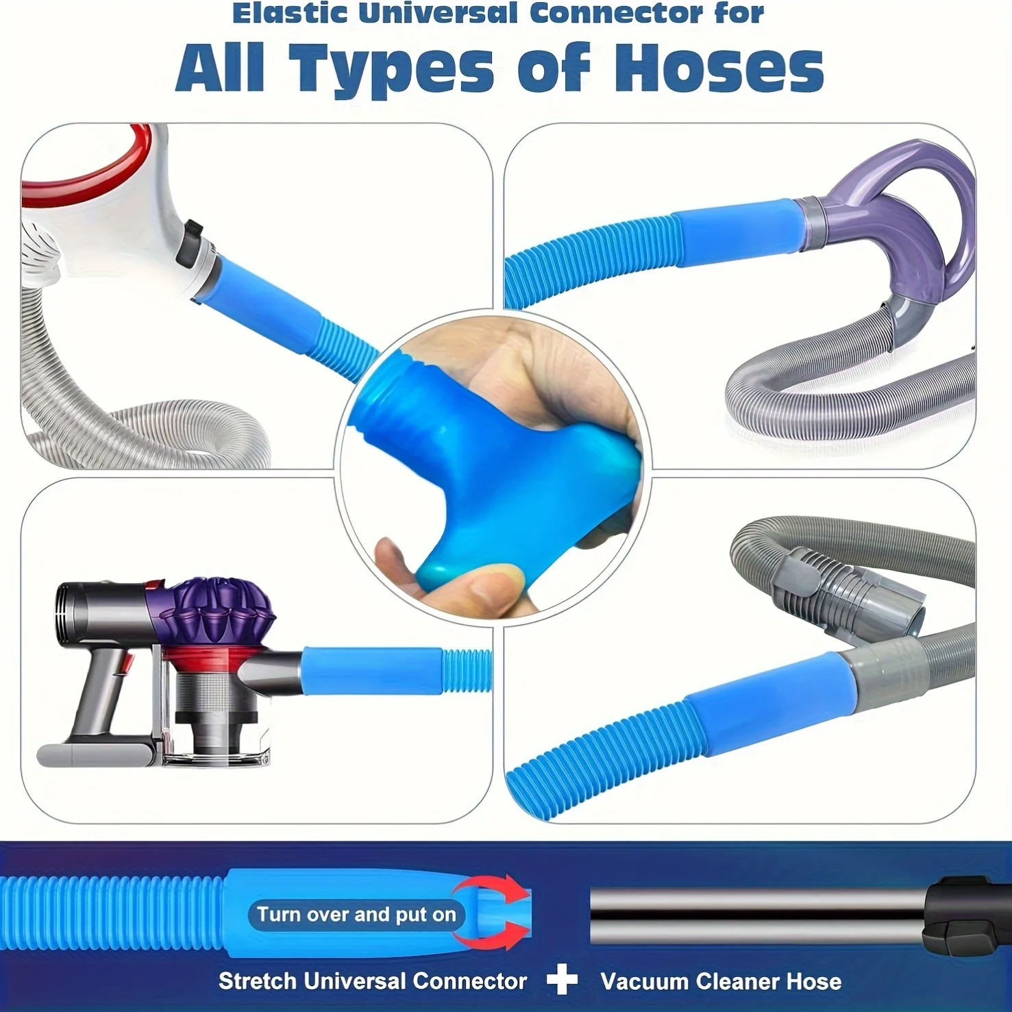 1Pc Drying machine exhaust cleaner hose - flexible yarn with elastic connector for cleaning vacuum hose accessories