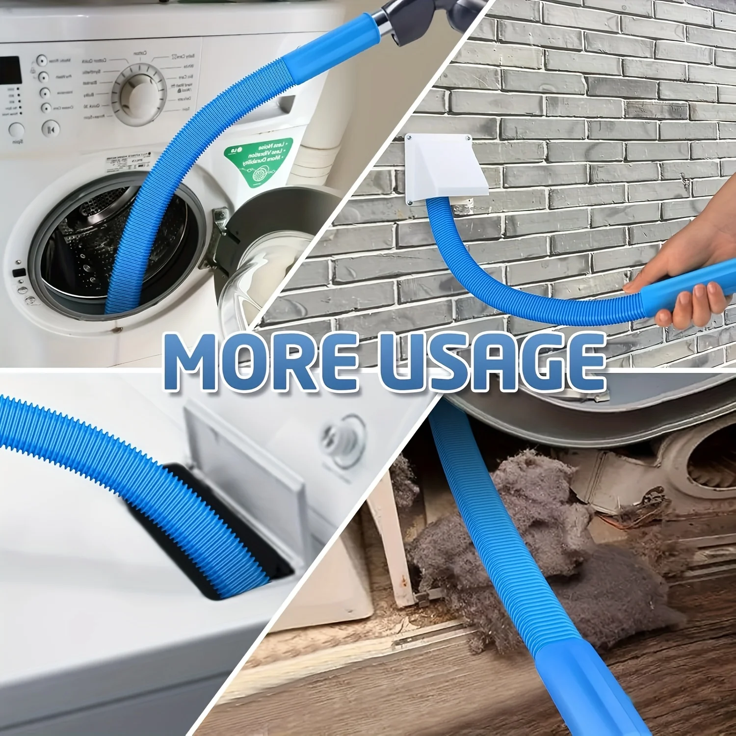 1Pc Drying machine exhaust cleaner hose - flexible yarn with elastic connector for cleaning vacuum hose accessories