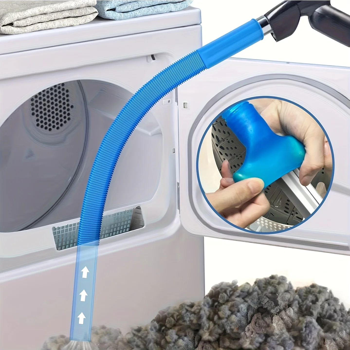 1Pc Drying machine exhaust cleaner hose - flexible yarn with elastic connector for cleaning vacuum hose accessories