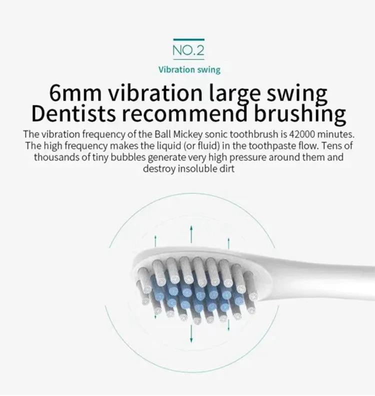 Electric Ultrasonic Toothbrush Six Speed Mode Home Soft Hair USB Charging Waterproof Adult Tooth Cleaner Automatic Couple Set-