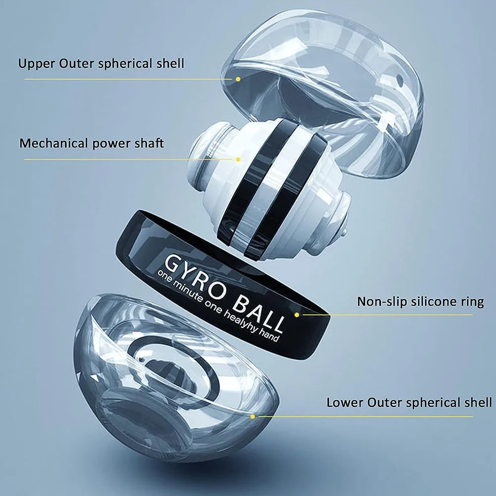 Self-Starting Wrist Gyro Ball Power Trainer Forearm Exerciser - Wrist Strengthening Device for Arm And Finger Muscle Training