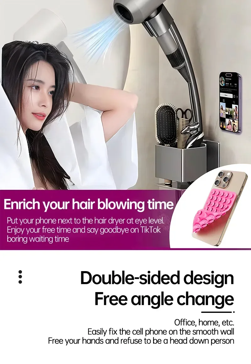 Silicone Suction Cup Phone Holde Multifunctional Fixed Anti-slip Mobile Fixture Double Sided Detachable Phone Rubber Sucker Pad