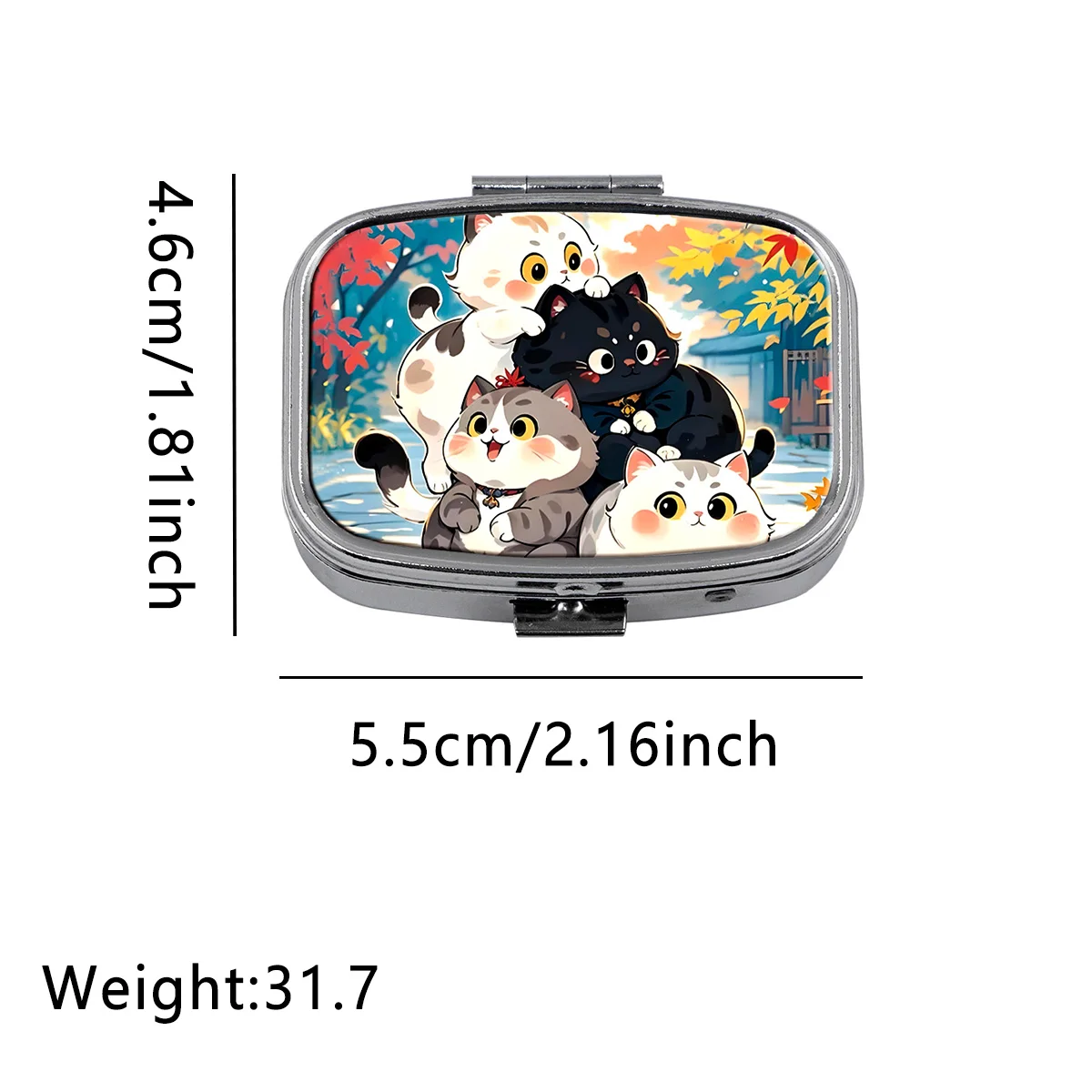 Black Cat Pill Boxes Cartoon Animal Sealed Subpackage Case Portable Travel Jewelry Box Mini Organizer Storage Medicine Case