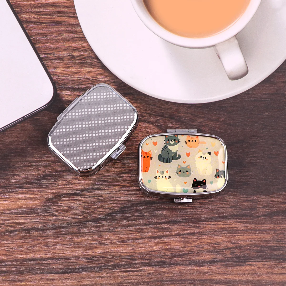 Black Cat Pill Boxes Cartoon Animal Sealed Subpackage Case Portable Travel Jewelry Box Mini Organizer Storage Medicine Case