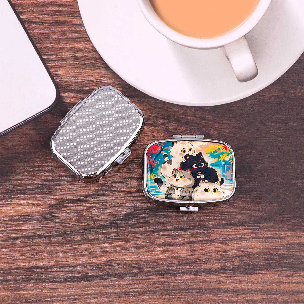 Black Cat Pill Boxes Cartoon Animal Sealed Subpackage Case Portable Travel Jewelry Box Mini Organizer Storage Medicine Case