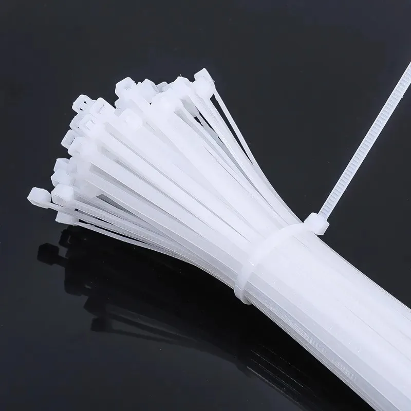 100PCS Plastic Nylon Cable Ties Self-locking Cord Ties Straps Adjustable Cables Fastening Loop Home Office Wire Zip Ties