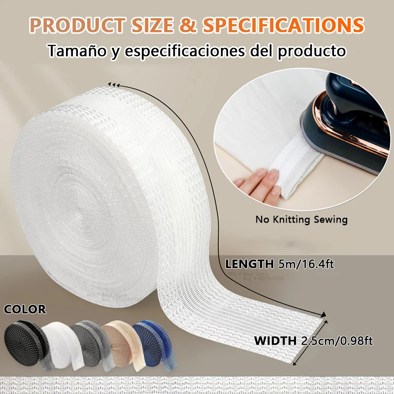 iLMH Self Adhesive Pants Hem Tape No Sew Iron on Trouser Edge Hemming Strip DIY Fabric Adhesive Tape for Quick Fix Jean Clothing