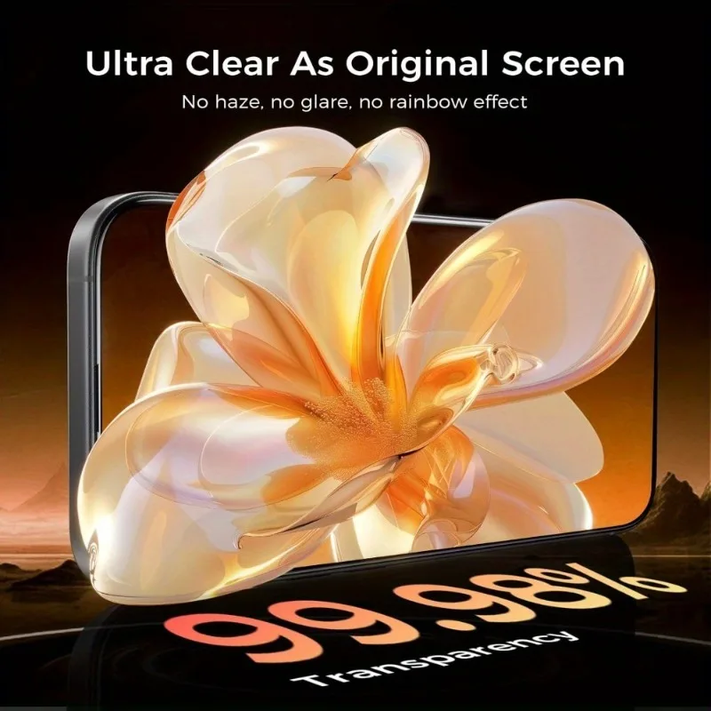 5Pcs Ultra HD 8K Dust Free Screen Protector For iPhone 17 16 15 14 13 12 11 Pro Max 16e Plus 17 Air Glass Easy Installation Box
