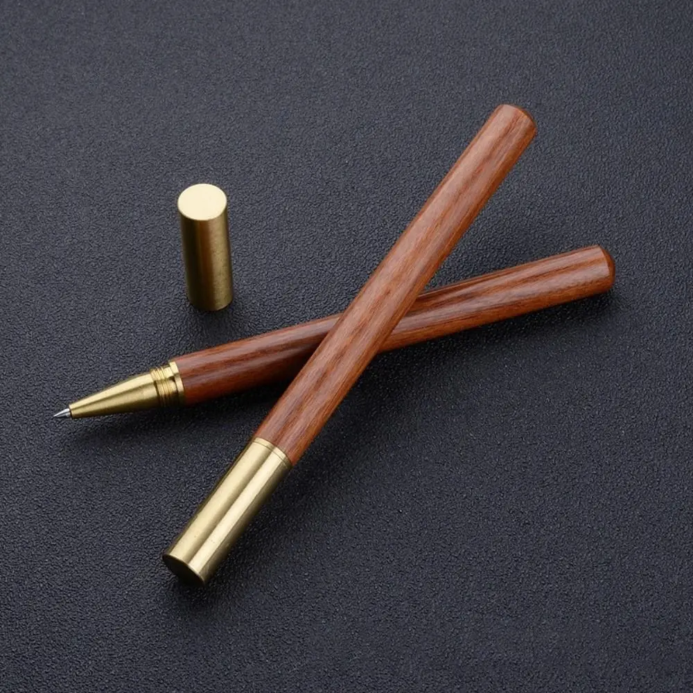 High Quality Wood Body Ballpoint Pen Brass Business Fountain Pen Students Gift Gel Pen School Office Supplies
