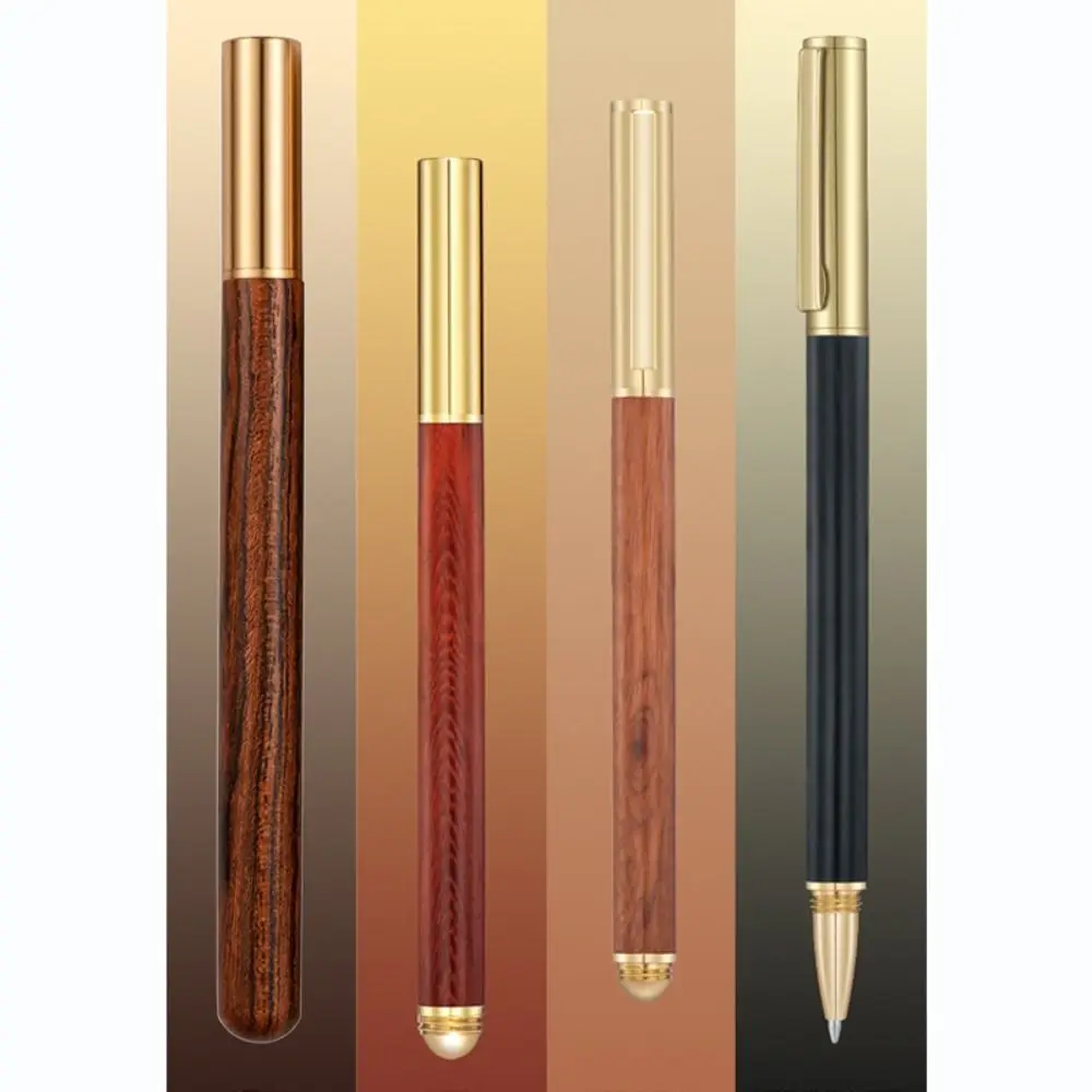 High Quality Wood Body Ballpoint Pen Brass Business Fountain Pen Students Gift Gel Pen School Office Supplies
