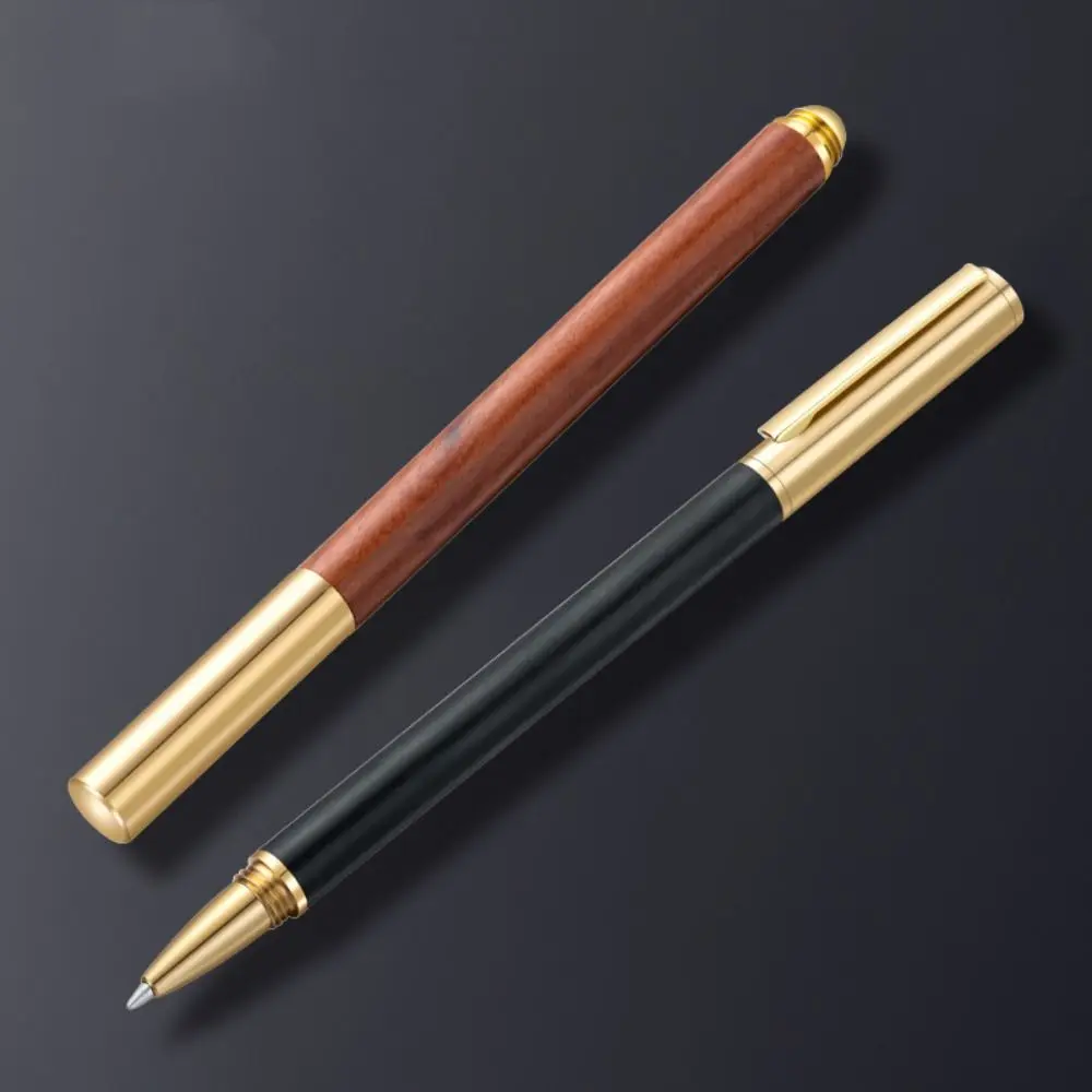 High Quality Wood Body Ballpoint Pen Brass Business Fountain Pen Students Gift Gel Pen School Office Supplies