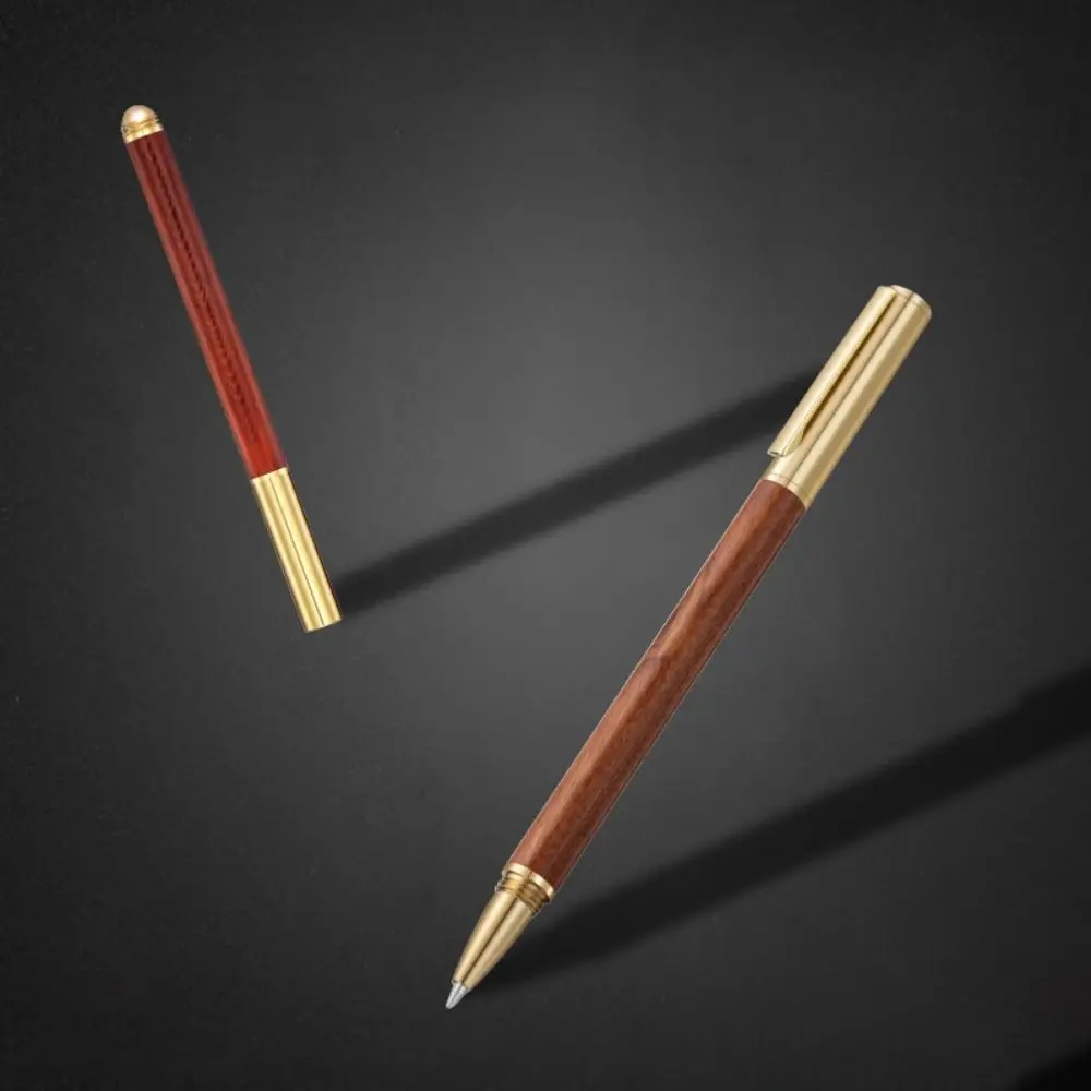 High Quality Wood Body Ballpoint Pen Brass Business Fountain Pen Students Gift Gel Pen School Office Supplies