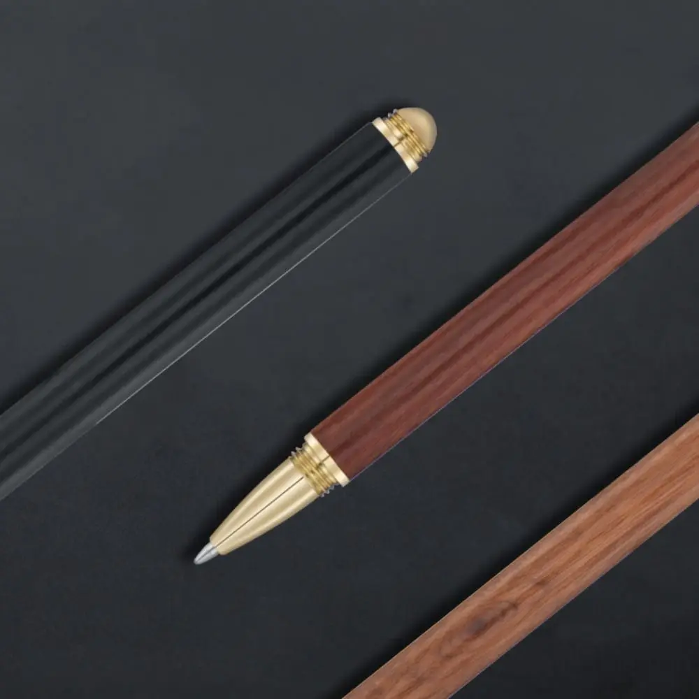 High Quality Wood Body Ballpoint Pen Brass Business Fountain Pen Students Gift Gel Pen School Office Supplies