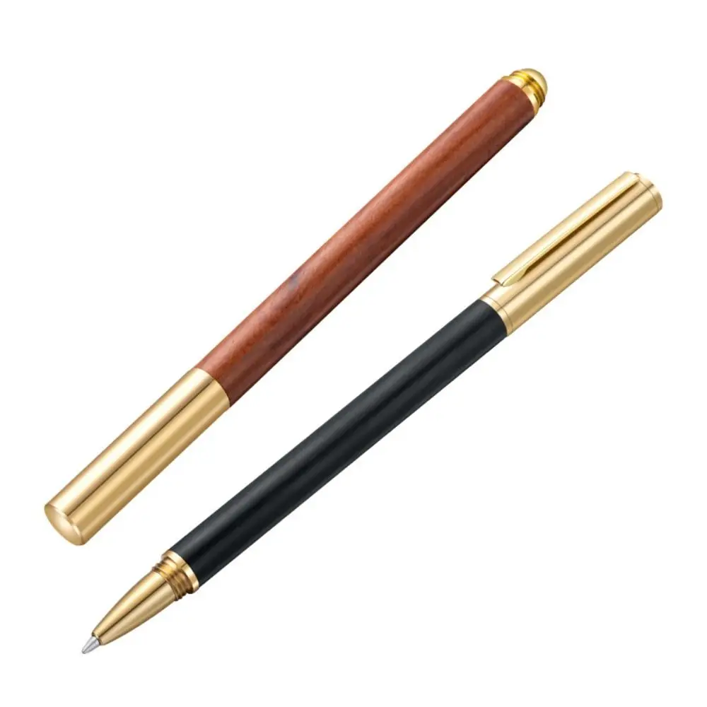 High Quality Wood Body Ballpoint Pen Brass Business Fountain Pen Students Gift Gel Pen School Office Supplies