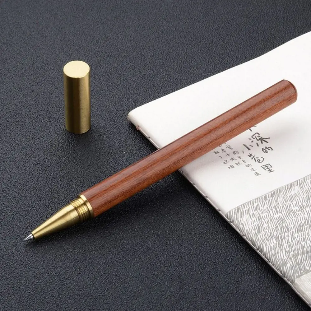 High Quality Wood Body Ballpoint Pen Brass Business Fountain Pen Students Gift Gel Pen School Office Supplies