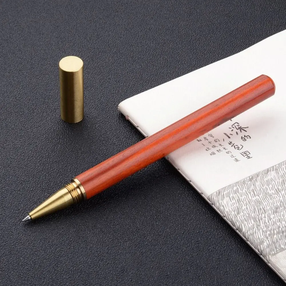 High Quality Wood Body Ballpoint Pen Brass Business Fountain Pen Students Gift Gel Pen School Office Supplies