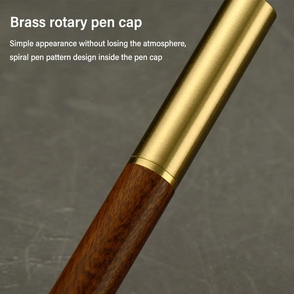 High Quality Wood Body Ballpoint Pen Brass Business Fountain Pen Students Gift Gel Pen School Office Supplies