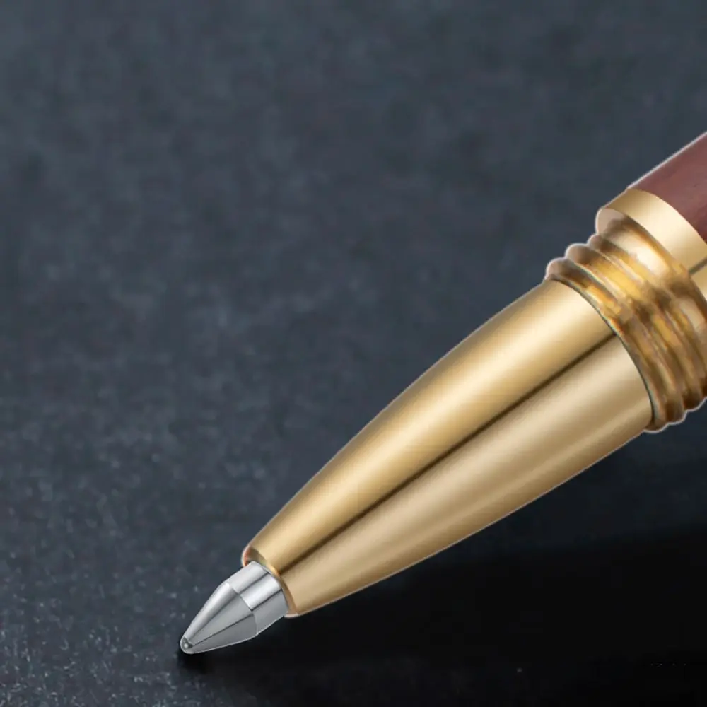 High Quality Wood Body Ballpoint Pen Brass Business Fountain Pen Students Gift Gel Pen School Office Supplies