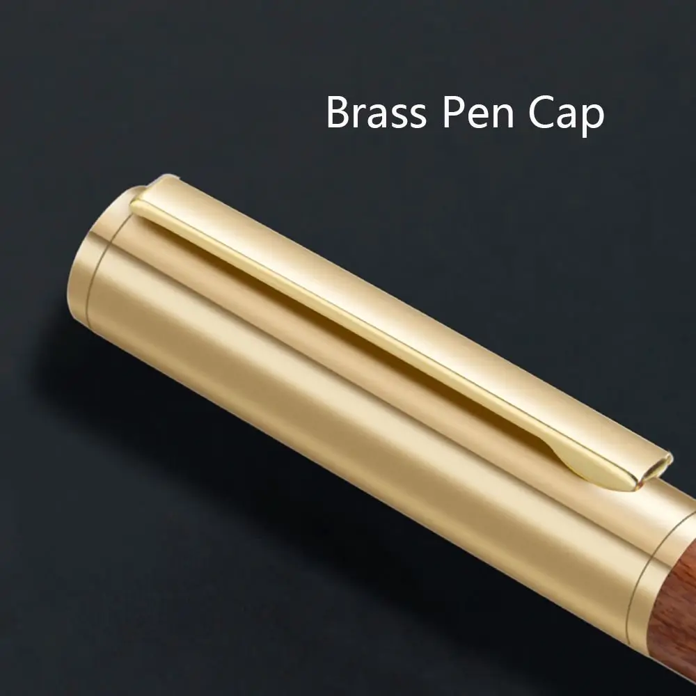 High Quality Wood Body Ballpoint Pen Brass Business Fountain Pen Students Gift Gel Pen School Office Supplies