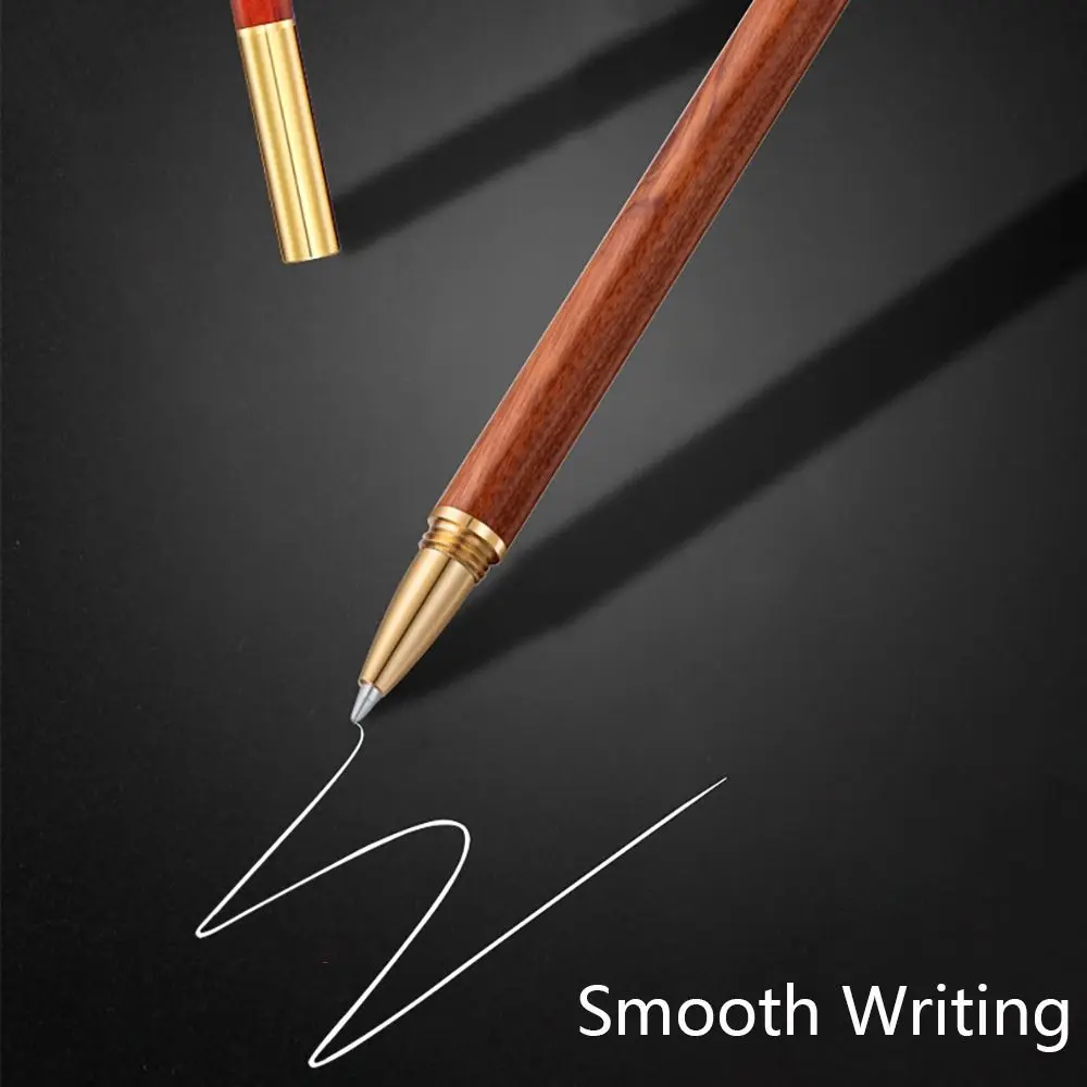 High Quality Wood Body Ballpoint Pen Brass Business Fountain Pen Students Gift Gel Pen School Office Supplies