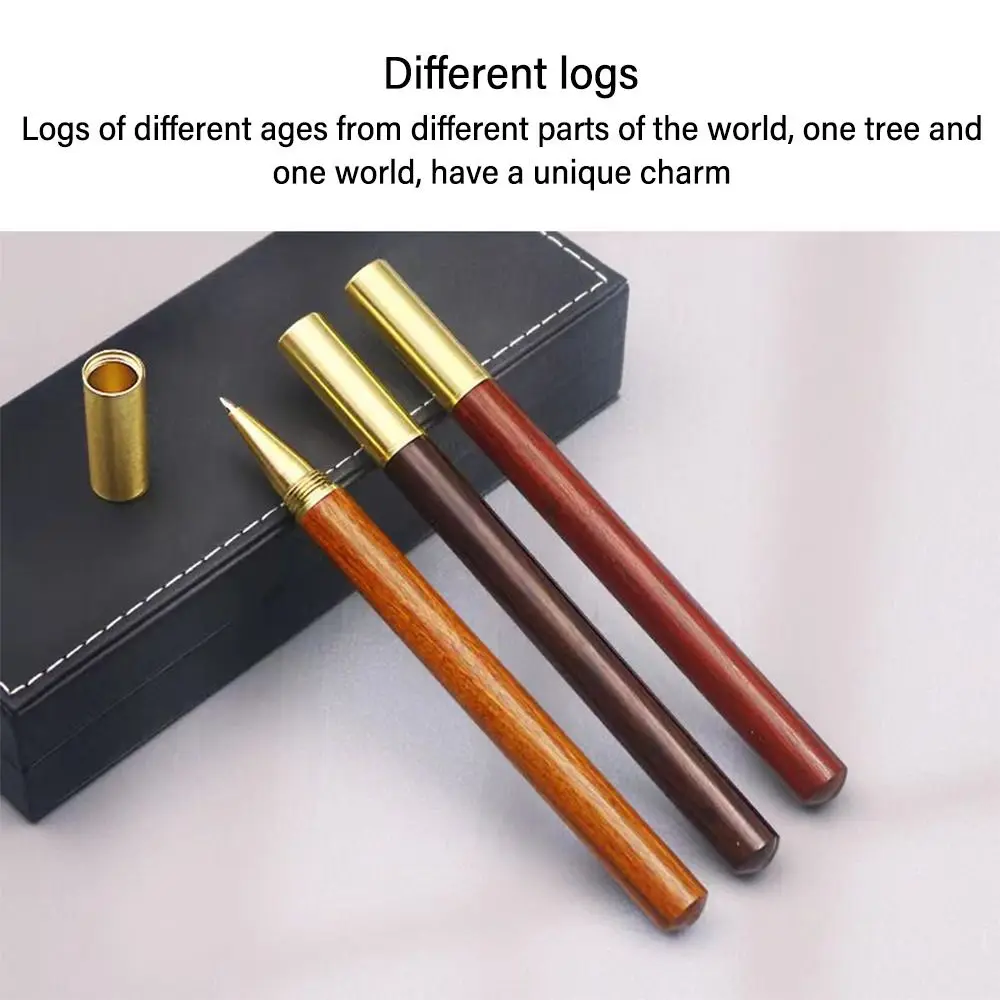 High Quality Wood Body Ballpoint Pen Brass Business Fountain Pen Students Gift Gel Pen School Office Supplies