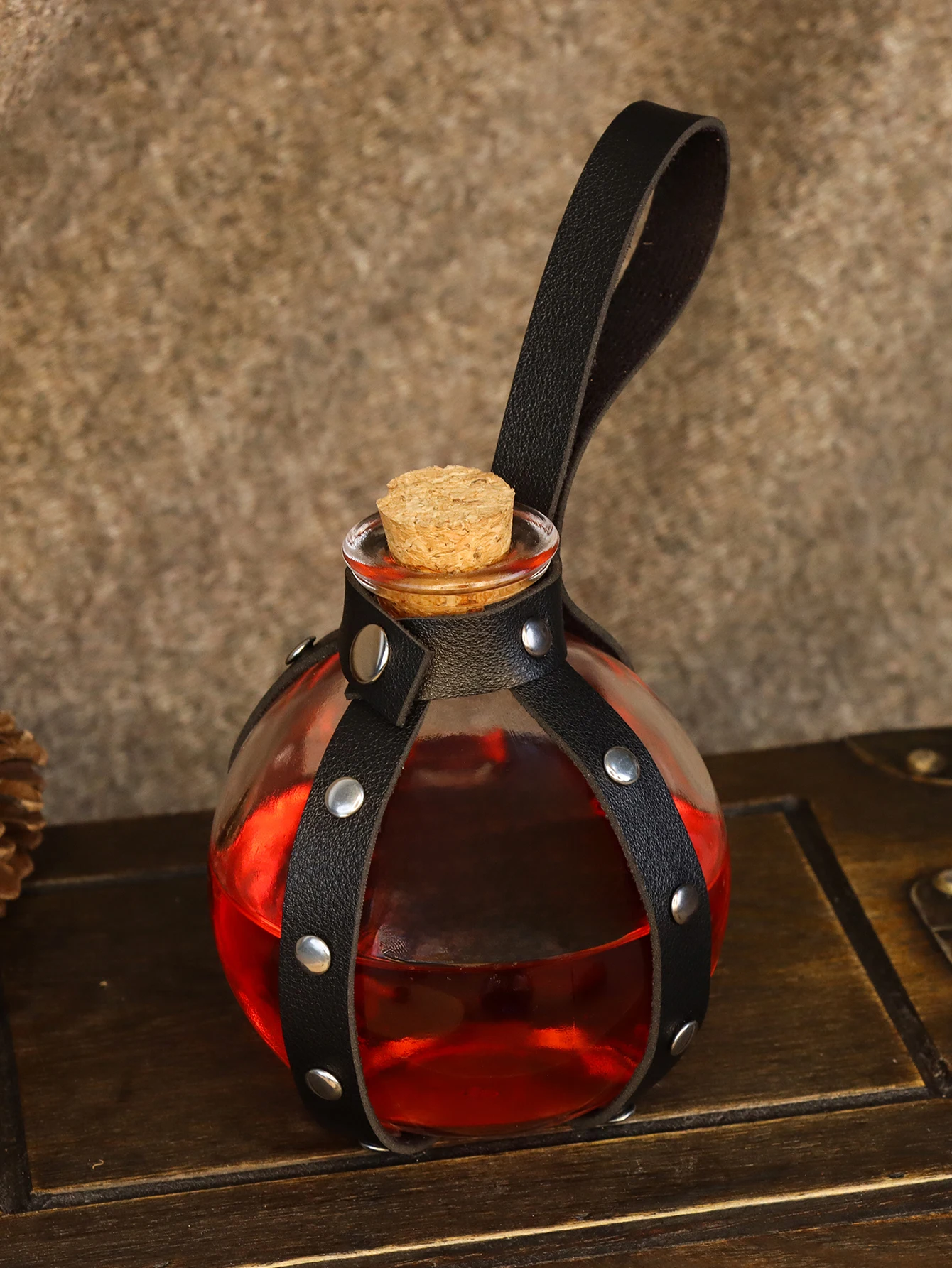 Medieval Witch Magic Potion Bottle PU Leather Leather Stand Set Belt Accessories Alchemist Role Playing Accessories