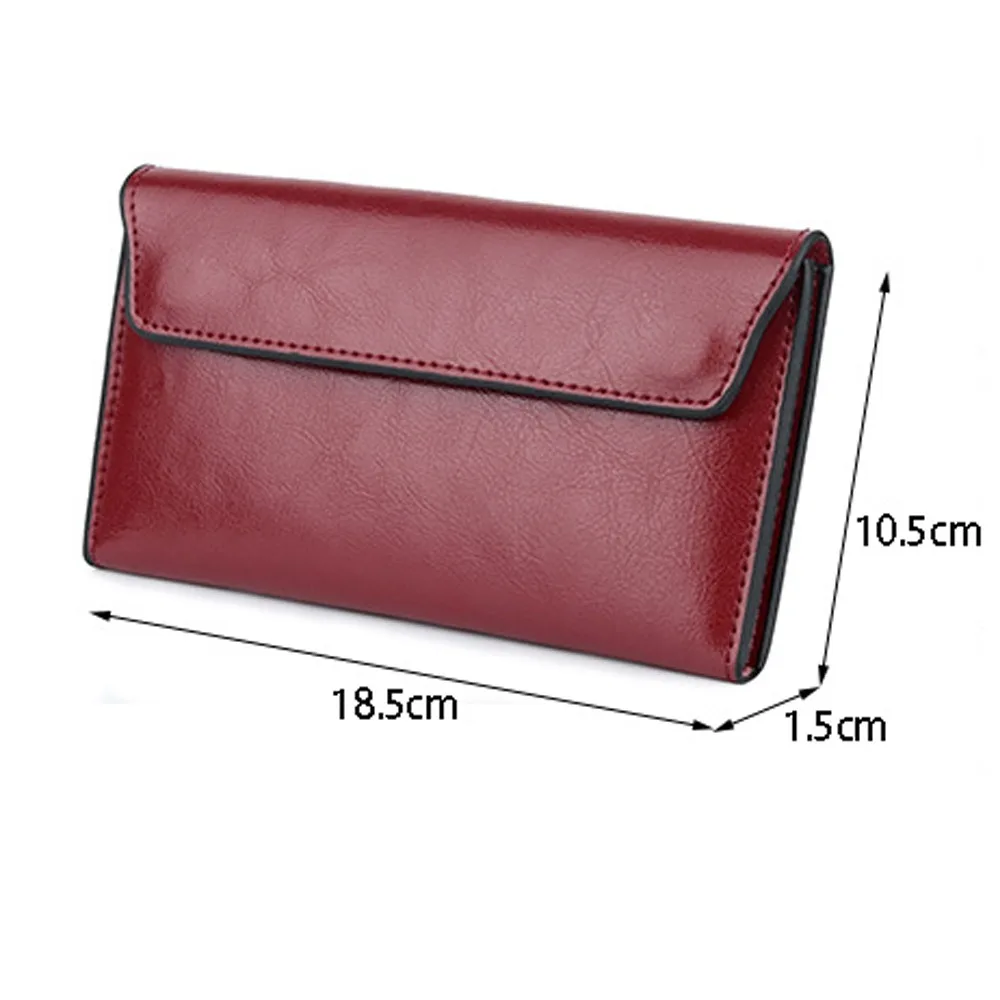 Slim Genuine Leather Women Long Wallet Large Capacity Female Coin Purse Portable Clutch Bag Cowhide Wallet for Women