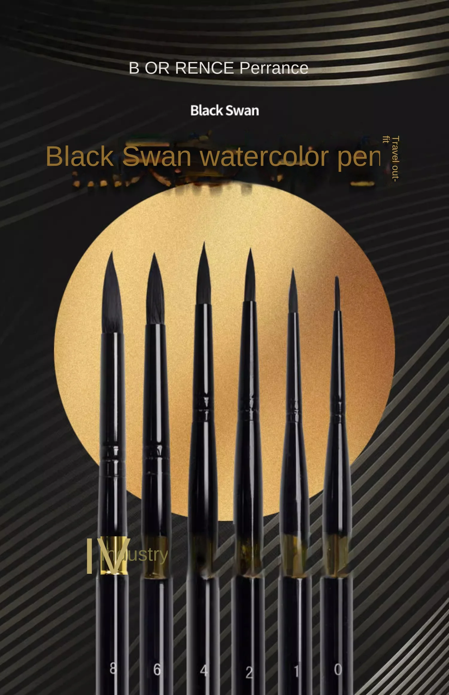 Borrence Artist Hand-Painting Drawing Brushes for Acrylic Gouache Watercolor Oil Painting Pen Nylon Hair Travel Hook Line Brush
