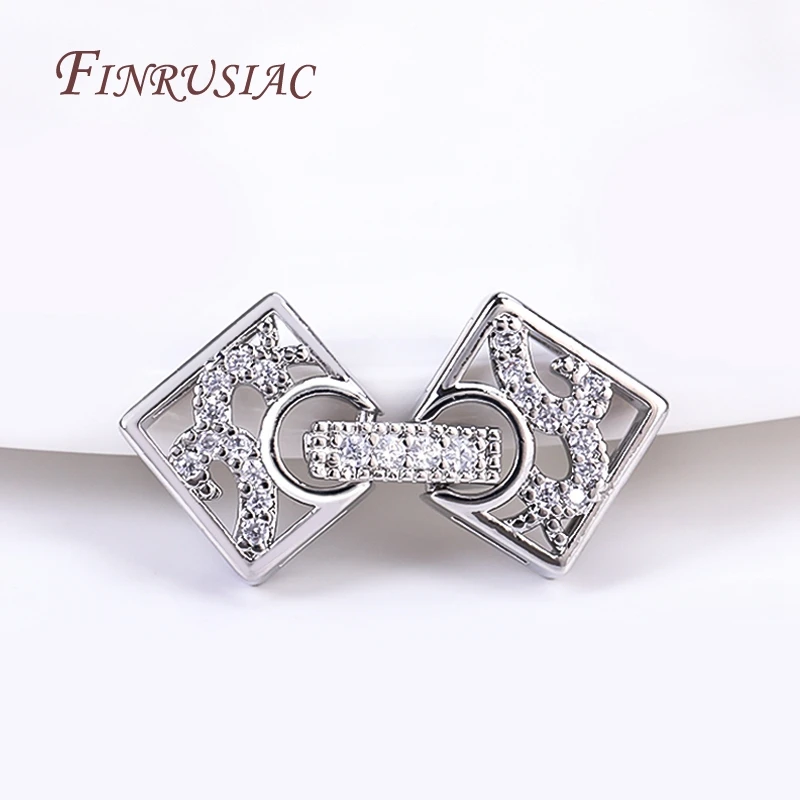 18K Gold Plated Inlaid Zircon Luxury Fastener Connector Clasps,End Beads Fastener Lock Accessories,DIY Jewellery Making Supplies