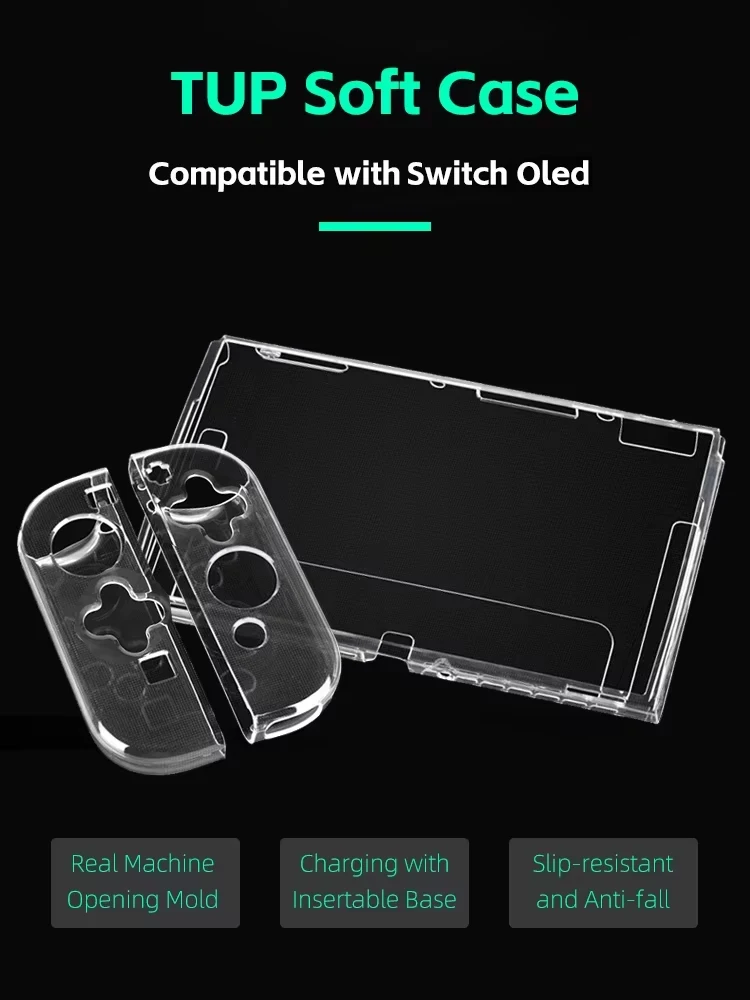 Data FrogTPU soft transparent shell protective case clear frame protector case for switch oled game console accessories